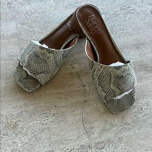 Franco Sarto Women's Snake Print Mules - Gray